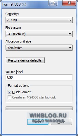 Создание дискеты восстановления пароля к Windows 7 на USB-флешке