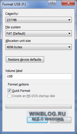 Создание дискеты восстановления пароля к Windows 7 на USB-флешке