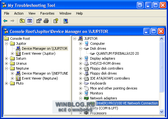 Создание собственной
 консоли MMC для удаленной диагностики в Windows XP