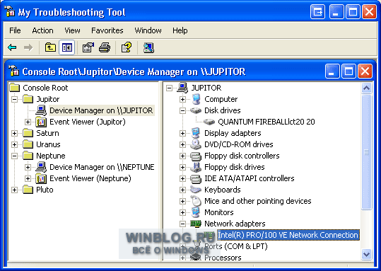 Создание собственной консоли MMC для удаленной диагностики в Windows XP