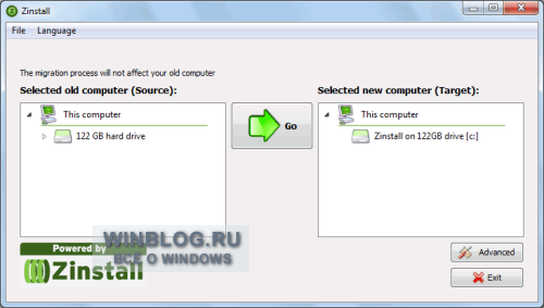 Перенос Windows XP в Windows 7 с помощью Zinstall XP7