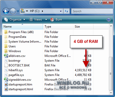 Удаление файла «hiberfil.sys» для освобождения места на диске
