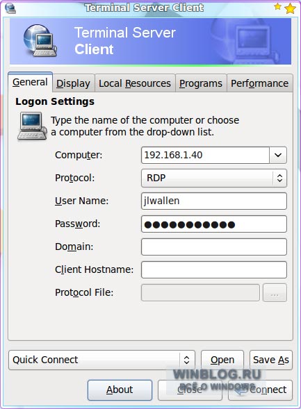 Подключение к удаленному рабочему столу Windows 7 из Linux