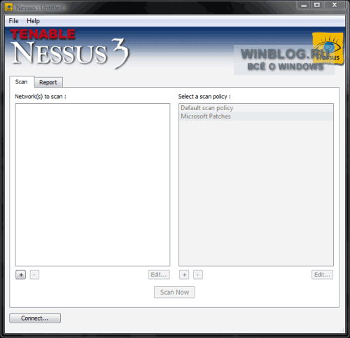 Составление карты сети с помощью Nessus 3 для Windows
