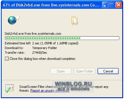 Конвертация Windows XP в виртуальную машину для запуска в Windows 7 при помощи Disk2vhd