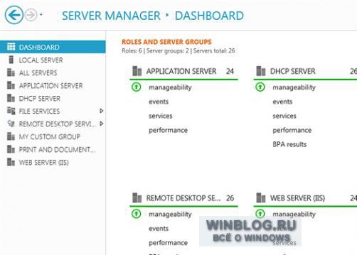 Windows Server 8, обзор новой оболочки Диспетчера сервера (Server Manager)