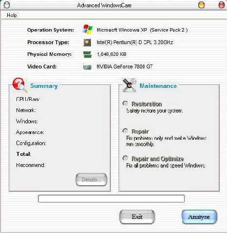 Advanced WindowsCare 2.57 - оптимизация системы