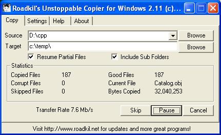 Roadkil Unstoppable Copier 2.2