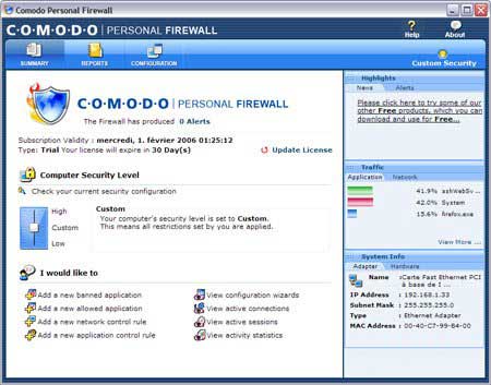 Comodo Personal Firewall 2.4.11.135 RC1 - бесплатный фаерволл