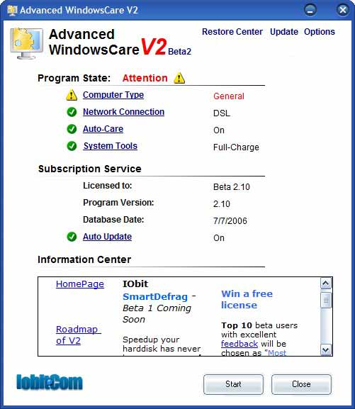 Advanced WindowsCare 2.10 Personal