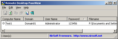Remote Desktop PassView 1.00 - Смотрим пароль.