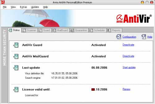 Avira AntiVir Personal Edition Classic 7.00.04.15