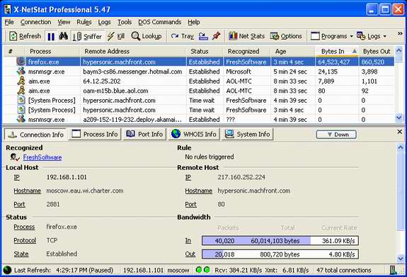 X-NetStat Professional v5.49d