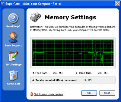 SuperRam 5.6.9.2008 - освобождение оперативной памяти