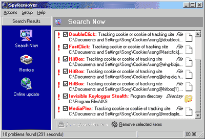 SpyRemover 2.68 - удаляем программы шпионы