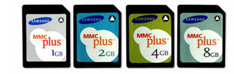 Samsung представляет 8 Гбайт карты памяти MMC.