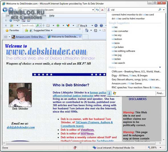 Десять замечательных и не очень особенностей Internet Explorer 8