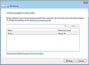 Общий доступ к ресурсам в Windows Vista