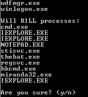 Массовое удаление процессов в Windows.