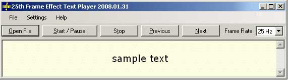 25th Frame Effect Text Player 2008.01.31
