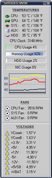 SensorsView 3.1.12271 - мониторинг за температурой системы
