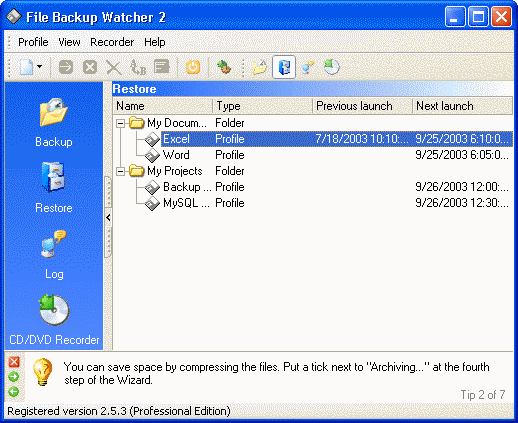 File Backup Watcher Professional 2.8.19 - резервирование данных