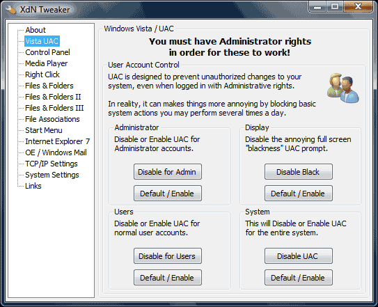 XdN Tweaker 0.8.8.7 - настройка windows