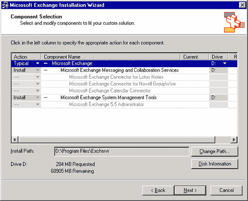 Установка Exchange 2003.