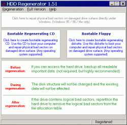 HDD Regenerator 1.51- восстановление секторов жесткого диска