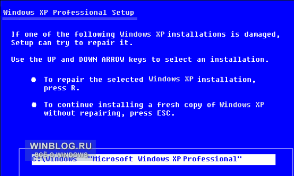 Когда Windows XP не загружается. 