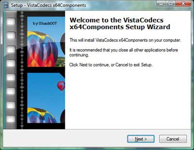 Vista Codec Package x64 Components 1.1.5