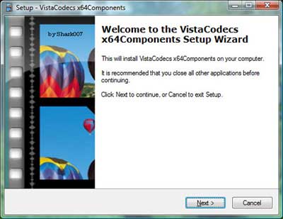 Vista Codec Package x64 Components 1.1.5