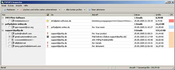 PSPOP3 Inspector 1.3.309 - для почтового сервера