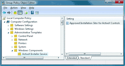 Служба установщика ActiveX в Windows Vista