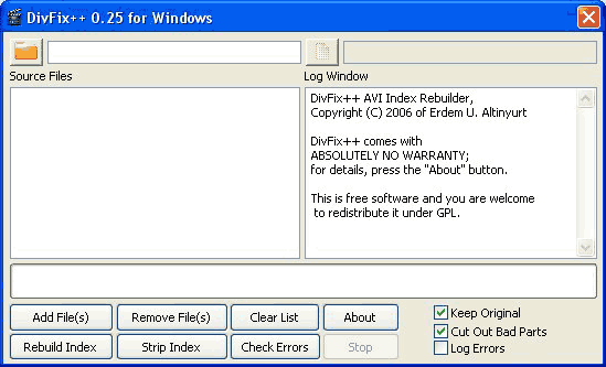 DivFix++ 0.28 - восстанавливаем нерабочие AVI файлы