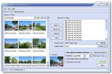 FastStone Photo Resizer 2.5 - программа для работы с изображениями
