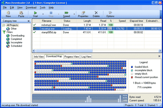 Mass Downloader 3.5.733 - менеджер закачек