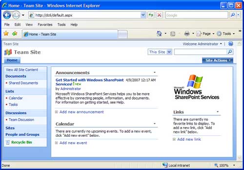 Как установить Windows SharePoint Services 3.0 на Windows Server 2003