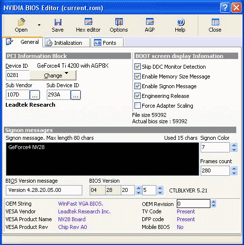 NVIDIA BIOS Editor (NiBiTor) 3.4 - редактирование BIOS'а карт NVidia