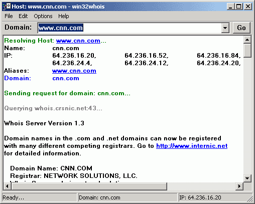 Win32Whois 0.9.13 - детальная информация о сети