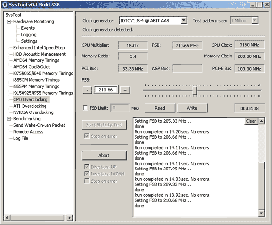 SysTool 1.0 Build 730 - разгон компьютера