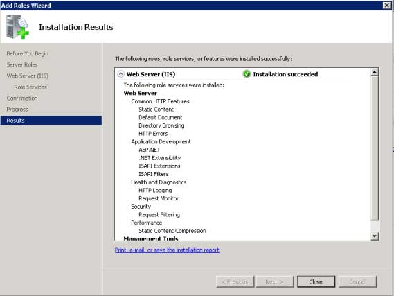 Установка IIS 7.0