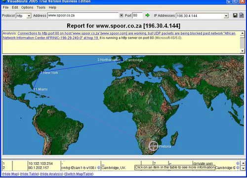 VisualRoute 2008 12.0a - детальная информация об IP адресе