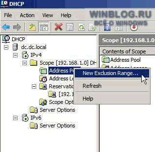 Установка и настройка DHCP-сервера в Windows Server 2008