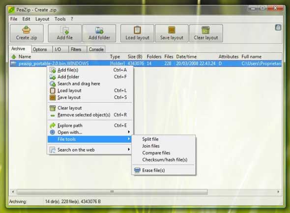 PeaZip 2.0 - архиватор
