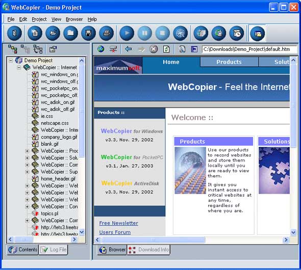 WebCopier 4.6 - оффлайн-браузер