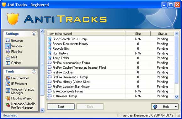 Anti Tracks 6.9.3 - удаление временных файлов