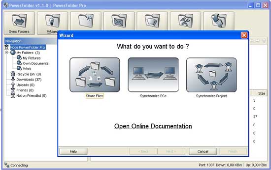 PowerFolder 2.0.1 - программа для передачи файлов