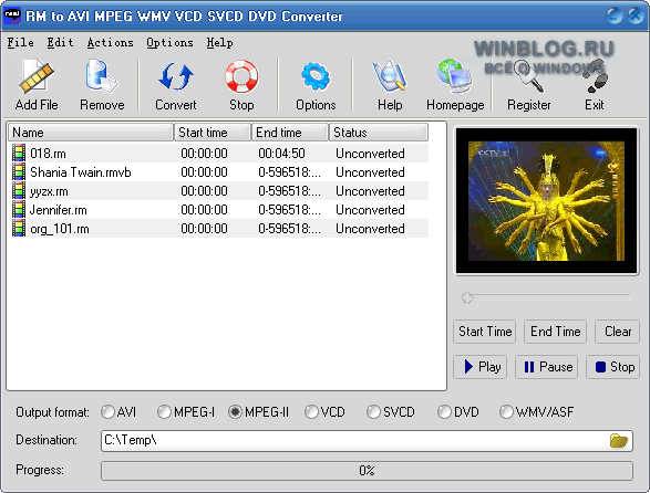 RM to AVI MPEG WMV VCD SVCD DVD Converter 5.8.1 