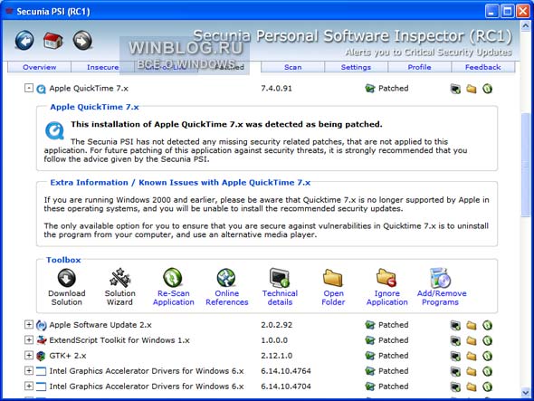 Secunia Personal Software Inspector